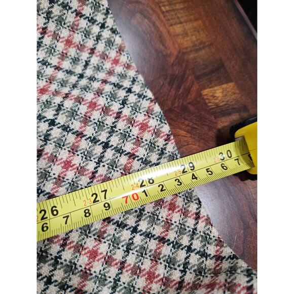 Vintage Century of Boston Plaid Midi Wool Skirt Size 12 Cream Green Pink Pleated - Picture 5 of 7